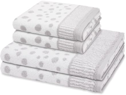 Ross Sonstiges 2 X handdoek 2 X douchehanddoek - in set 4 pack Punkte allover