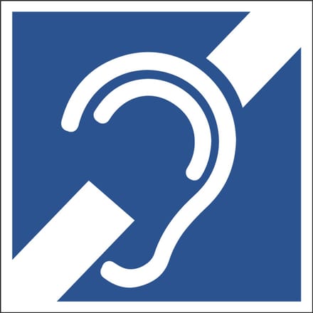 Slechthorend sticker, blauw wit 100 x 100 mm