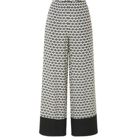 ESMARA Dames broek - Wide leg (patroon/wit, XS (32/34))