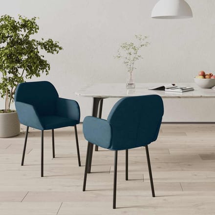 vidaXL - Eetkamerstoelen - 2 - st - fluweel - blauw