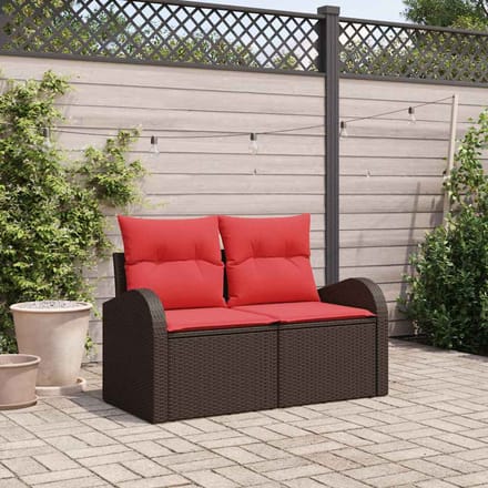 vidaXL - Tuin - Sofa - Bruin - 124 - x - 62 - x - 85cm - poly - rattan