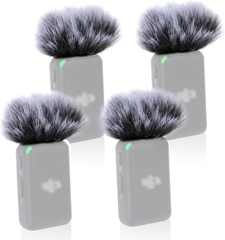 Set van 4 Professionele Microfoon Windbeschermers met Anti-Pop Fur Filter voor Lavalier Microfoons