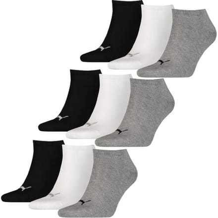 Puma Sneakersokken Plain 9-pack Zwart / Wit / Grijs-43/46