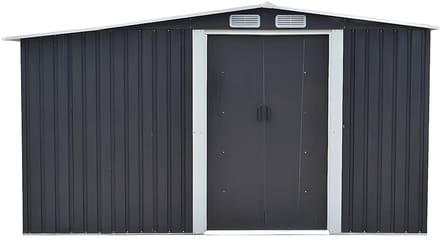 Vente-unique Tuinhuis van grijs gegalvaniseerd staal LERY - 10,5m²