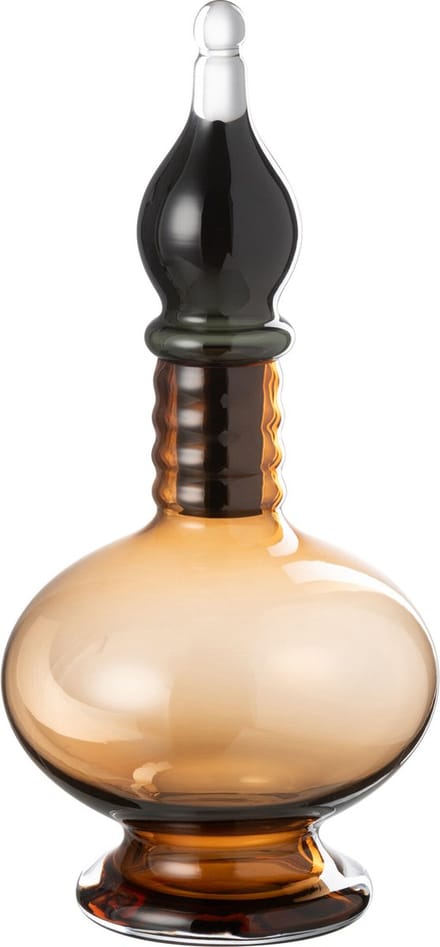 J-Line vaas + stop flesje Joey - glas - bruin - small