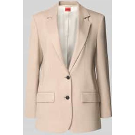 relaxed fit lange blazer van viscosemix met linnen-aandeel model 'ANETALI'