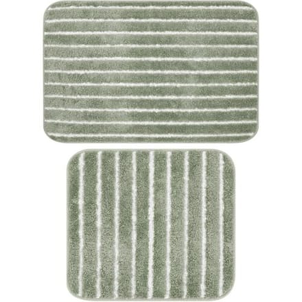 LIVARNO Badmat en toiletmat, 2-delig (Zonder uitsnede, groen)
