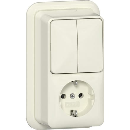Gira Verticale Serie Schakelaar Met Schuko Stopcontact 16A 250V - 417510 - E3ZQM
