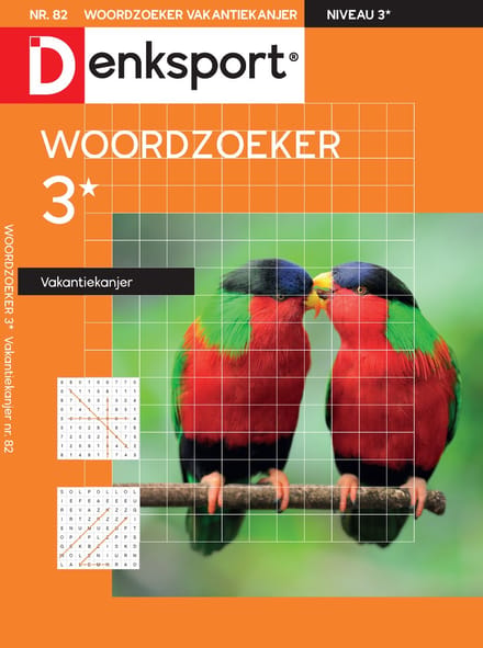 Denksport Puzzelboek Woordzoeker 3* vakantiekanjer, editie 82