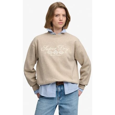 Superdry Country Club Crew Sweatshirt Beige Grootte: 44
