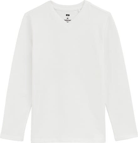 WE Fashion Jongens basic T-shirt met V-hals