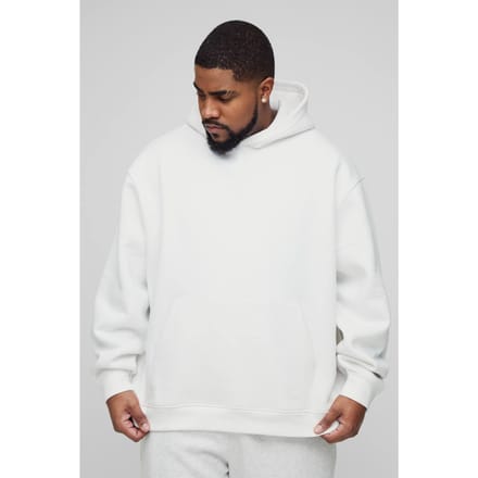 Plus 330GSM Basic Oversized Over het Hoofd Hoodie | White | Size 4XL