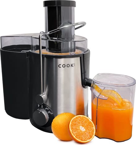 COOK-IT Sapcentrifuge RVS - Juicer voor Groenten & Fruit - Fruitpers met 75 mm Vulopening - 3 Snelheden - 1L Pulpcontainer - Ultrafijne Filter