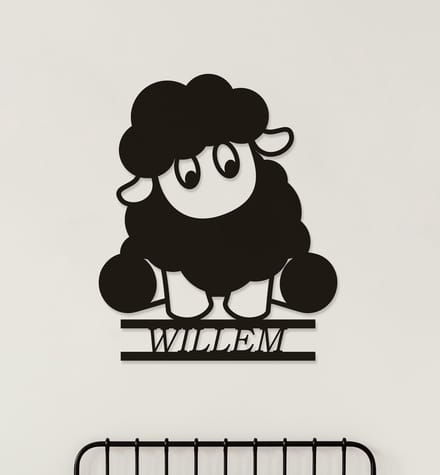 Wanddecoratie kinderen | Schaap - M (33x40cm)
