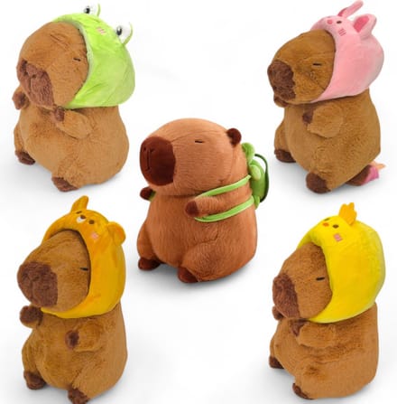 Klikkopers® - 5 Capybara Knuffels - 30 CM - Capibara Knuffel - Kawaii Knuffel - Kawaii Kussen