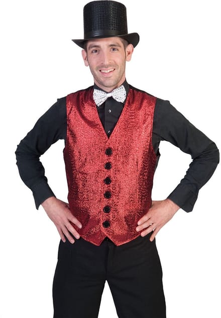 Rood glitter vestje heren