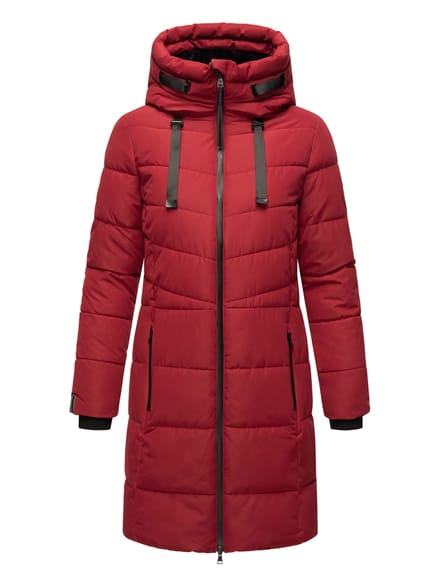 Warm & Waterafstotend Marikoo NATSUKOO - Gewatteerde Winterjas Dames - Volwassen - Capuchon - Donkerrood - L