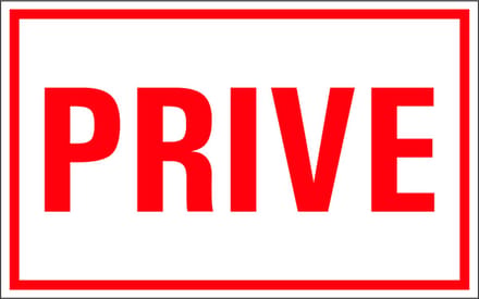 Prive tekststicker 200 x 125 mm