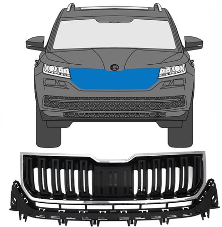 Grill voor Skoda Kodiaq 2016-2023 / Set