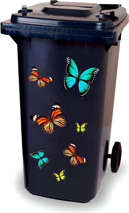 Stickervel - Vlinders - container sticker - kliko sticker - afvalbak stickers - vuilnisbak - CoverArt
