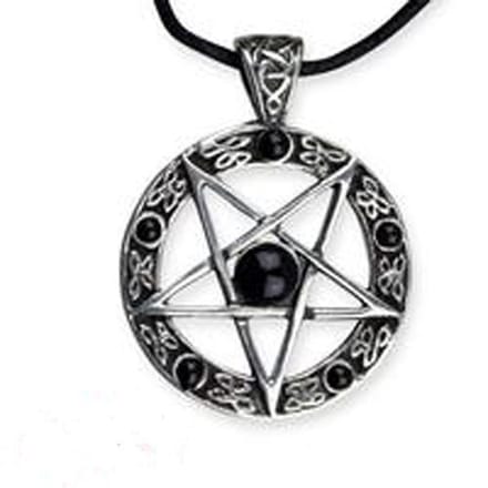 Fantasy Giftshop Hanger - Black Pentagram - 925 silver