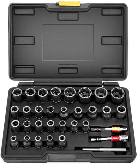 Multifunctionele Moer Verwijder Set met Speciale Schroefsocket, Adapter en 1/4 Inch en 3/8 Inch Visgereedschap voor Efficiënt Onderhoud