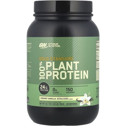 Optimum Nutrition, Gold Standard 100% Plantaardig Eiwit, Romige Vanille, 1,63 lbs (740 gr)