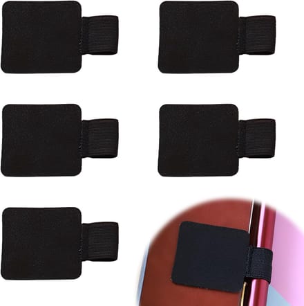 Zelfklevende penhouder voor notebook - set van 5 - zwart PU-leer
