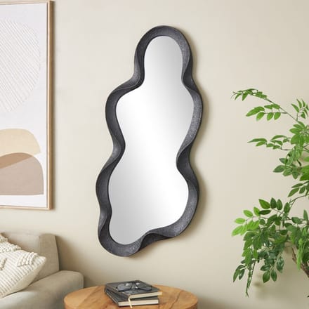 Milton & Oldbrook Wandspiegel 46 x 98 cm Tranas Zwart