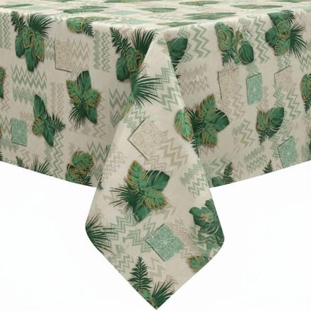 Protecttable - Tafelzeil Tropisch Groen 140x250cm - Tafelkleed Afwasbaar - Kunststof