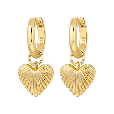 Oorbellen - hartje - hoops - dames - gold plated