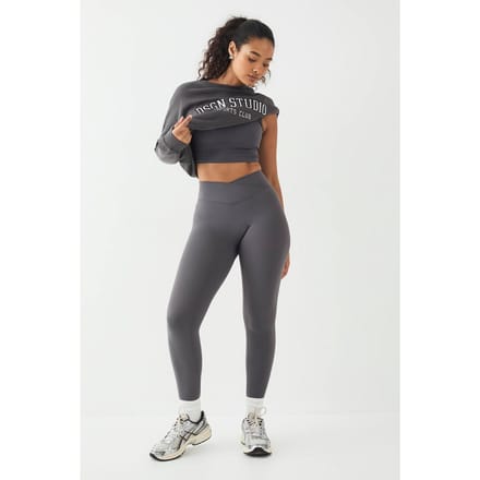 Dames DSGN Studio Highwaist Ultra Sculpt Wrap Waist Legging | Houtskool | Maat: 2XL