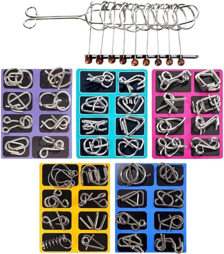 Educatief Speelgoed - Puzzel Spel - Mentale Uitdaging - Logisch Denken - 40 Delig - Metaal