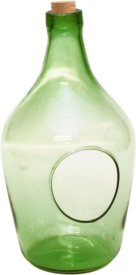 Open terrarium fles S 3L 16x16x30 cm groen