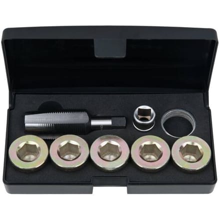 KS Tools 150.4950 Olieaftapschroef-schroefdraadreparatieset, 12-delig M24 x 1,5