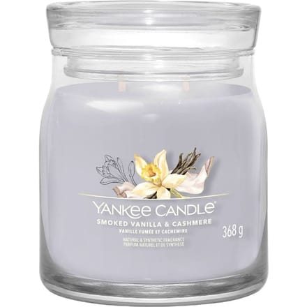 Yankee Candle - Smoked Vanilla & Cashmere Medium Geurkaars - 50 branduren - 2 lonten