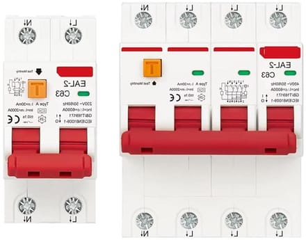 Aardlekschakelaar MCB - Stroomonderbreker RCBO - Veilige Elektriciteit - Compact Ontwerp - 40A 30mA - Wit