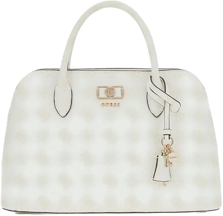GUESS handtas schoudertas Emelie Logo Two Comp Satchel White Logo wit