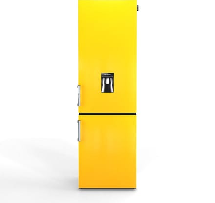 Nunki Large H2O – Koel-vriescombinatie – Waterdispenser – E-klasse – 268 liter – Front Lucid Yellow Gloss
