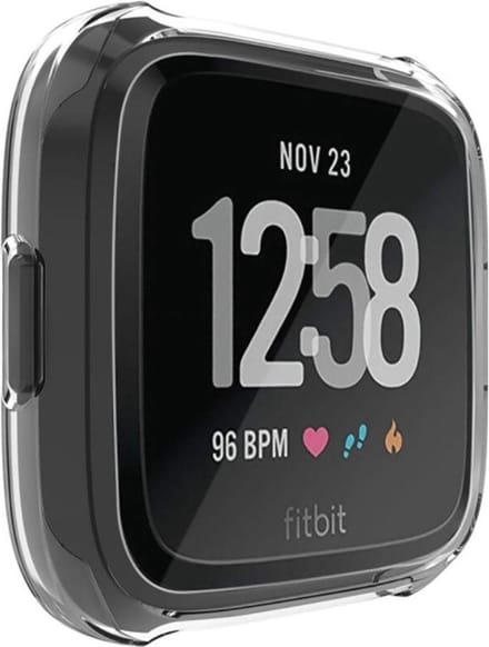 Shop4 - Fitbit Versa Case - Siliconen Transparant