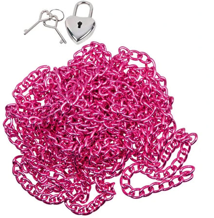 Ultimate Bondage Submission Chain - Bondageketting - 6 meter - Roze - Met slotje