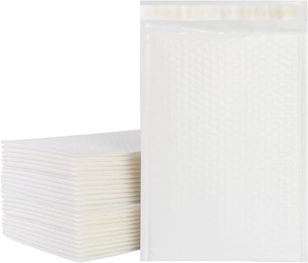 50 Stuks Witte Verzendtassen met Luchtkussenfolie 20x30cm Zelfsluitend