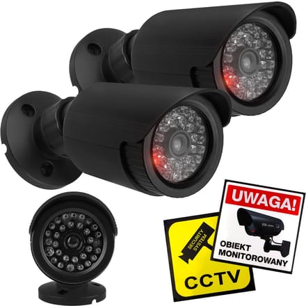 Set van twee dummy camera - IR-LED's, zwart, voeding 2xAA (niet meegeleverd), ABS, IR1800 BT