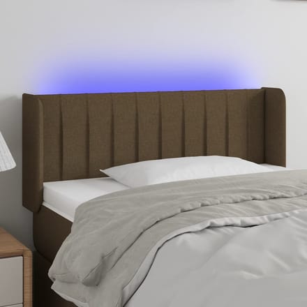 vidaXL - Hoofdbord - LED - 103x16x78/88 - cm - stof - donkerbruin