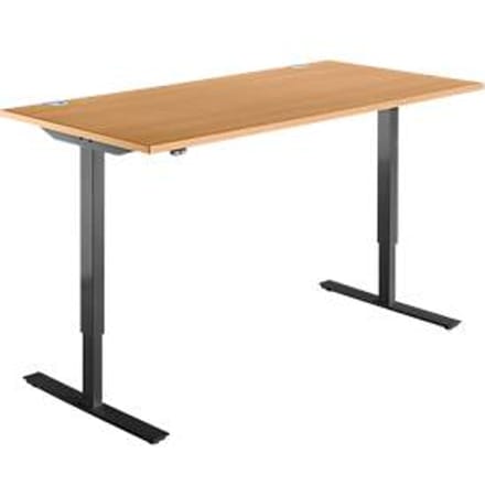 Schäfer Shop  Select Bureautafel START UP, eentraps elektr. in hoogte verstelbaar, B 1600 mm, beuken/zwart