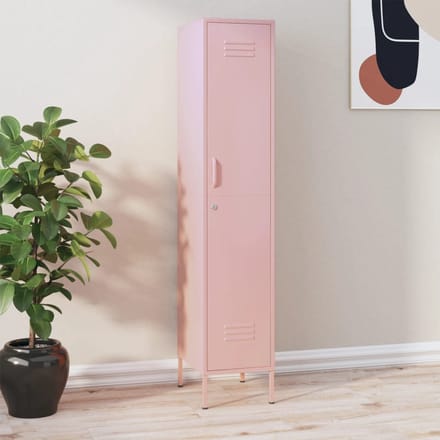 vidaXL - Lockerkast - 35x46x180 - cm - staal - roze