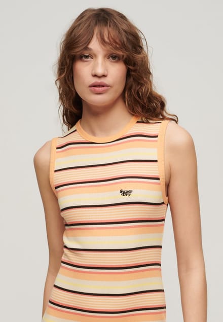 Superdry - Geribde, aansluitende midi-jurk - Dames - Jurken