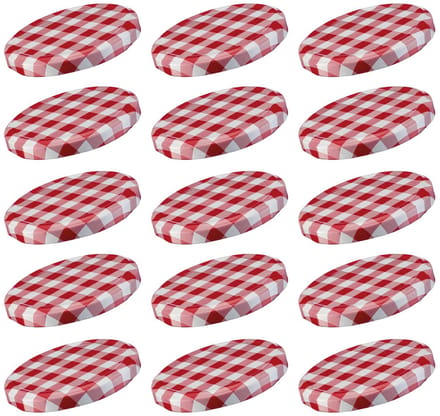 Westmark - Schroefdeksels voor Weckpotten - Ø 66 mm - Rood/Wit Geruit - 15 Stuks