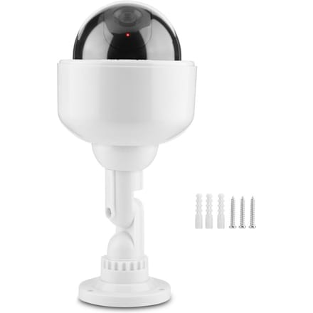 Caméra de sécurité factice Forme dôme Caméra de sécurité factice clignotante Rotation à 360 degrés Caméra
