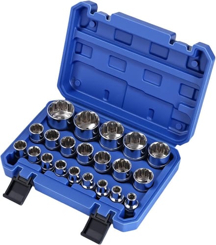 21-Delige Dopsleutel Set 1/2 Inch Twaalfkant Moer Sleutelbits 8-36 mm Met Opbergbox